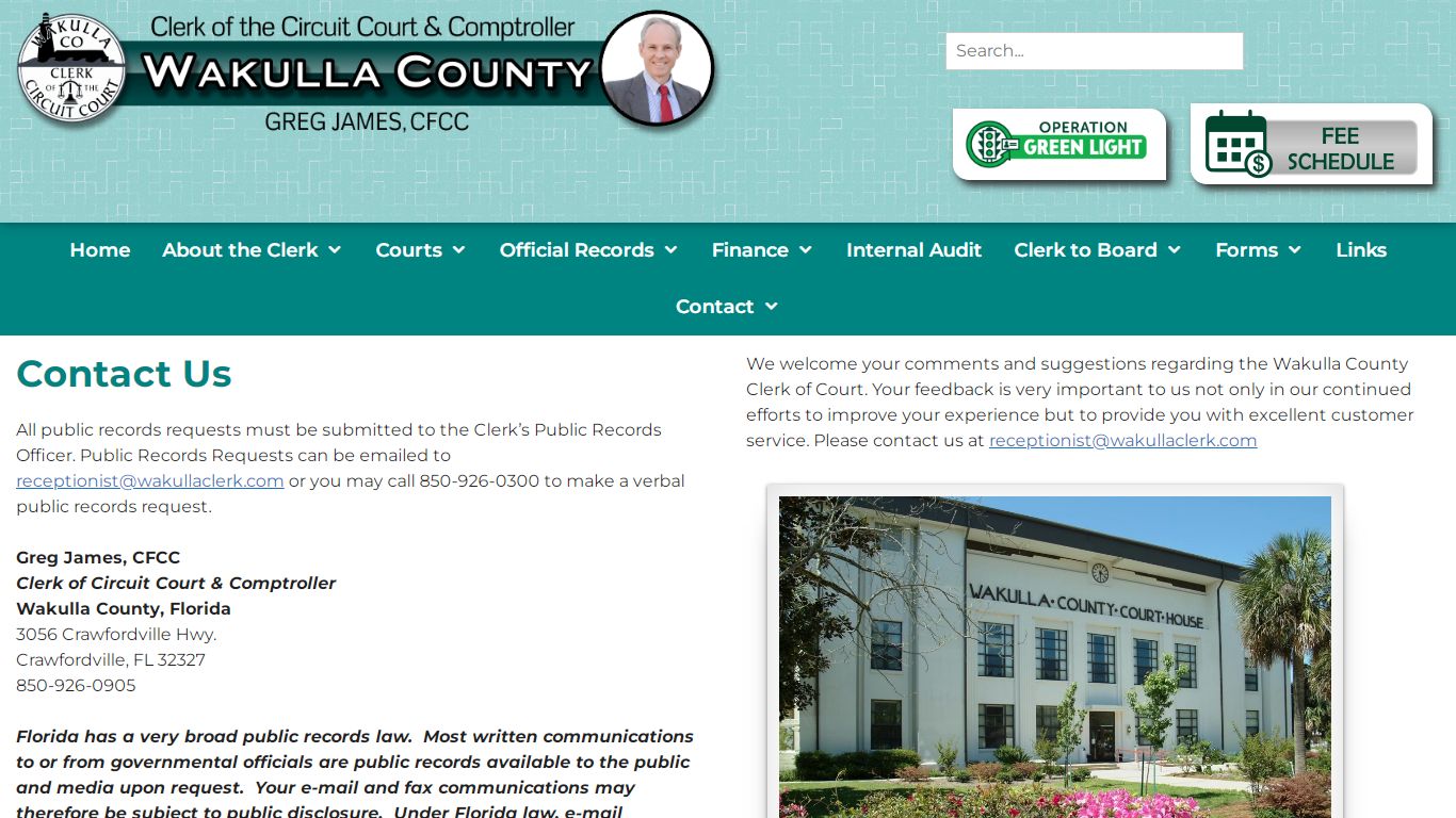 Contact Us – Wakulla County Clerk of Circuit Court & Comptroller